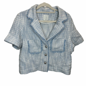 Joie Tweed Blazer Blue White Size Medium